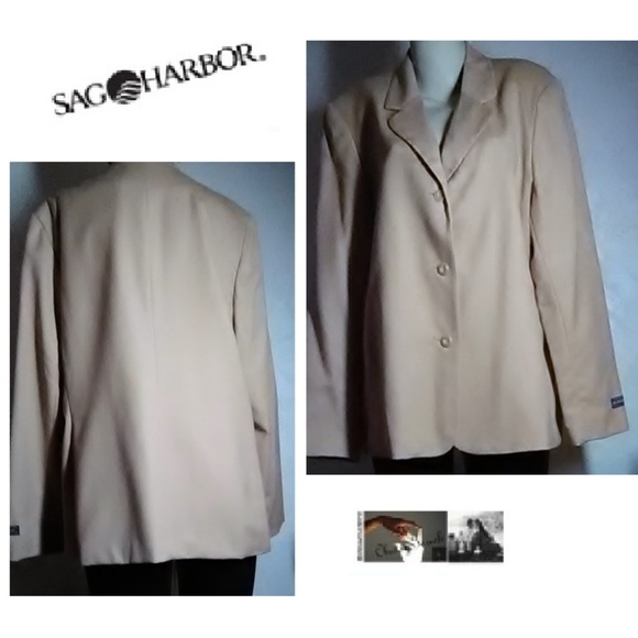 Sag Harbor New Beige Wool Blazer Size 18 - Picture 1 of 6